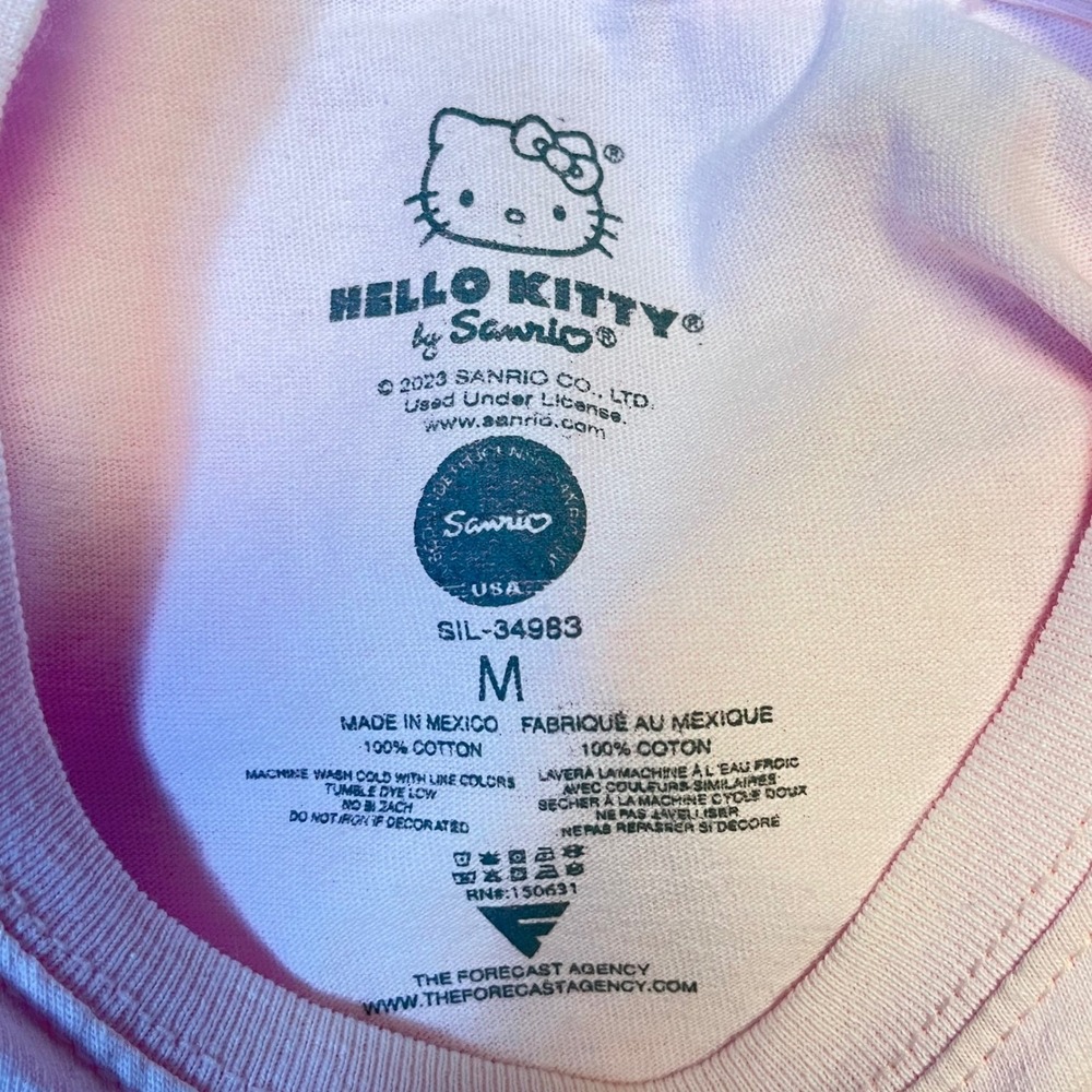Hello Kitty Women's T-Shirt Pink Car Graphic Print Sanrio Medium - Picture 4 of 4